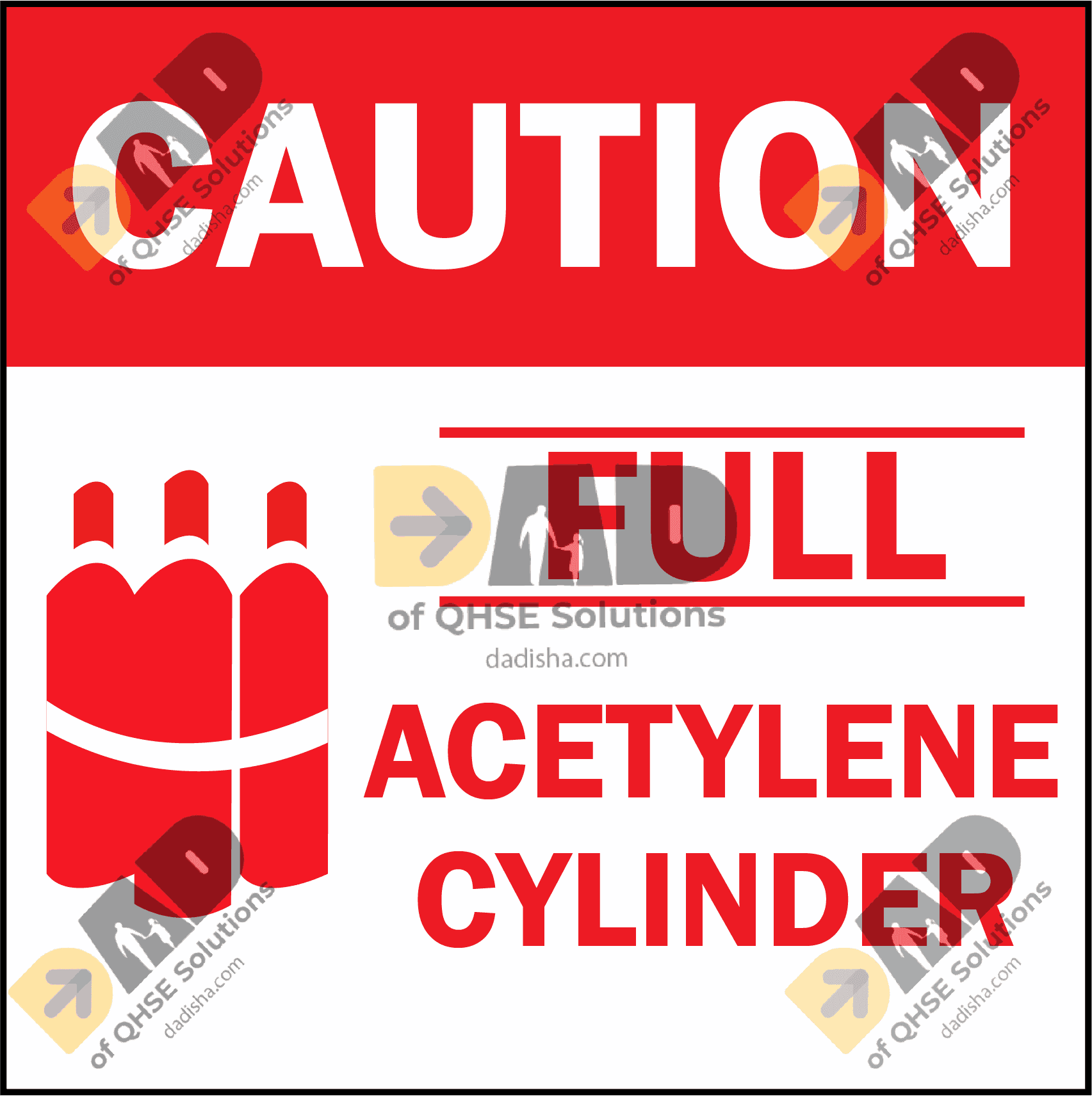 CAUTION FULL ACETYLENE CYLINDER